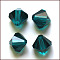 Imitation Austrian Crystal Beads, Grade AAA, K9 Glass, Faceted, Bicone, Teal, 10x9~10mm, Hole: 0.9~1.6mm