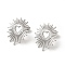 Non-Tarnish 304 Stainless Steel Hollow Out Heart Stud Earrings for Women, Stainless Steel Color, 19.5x17.5mm, Pin: 1mm