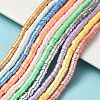 10 Strands 10 Colors Handmade Polymer Clay Beads Strands CLAY-YW0001-90-4