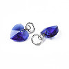 Faceted Transparent Glass Charms GLAA-T024-04C-3