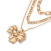 Alloy 3 Layer Bowknot Pendant Necklaces for Women NJEW-U013-01G-02-2