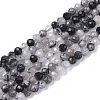 Natural Black Rutilated Quartz Beads Strands G-S361-3mm-011-1