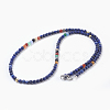 Natural Lapis Lazuli and Agate Beaded Necklaces NJEW-JN02241-1