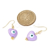 Resin Heart with Evil Eye Dangle Earrings EJEW-JE05278-4