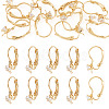 10Pcs Square Brass Micro Pave Clear Cubic Zirconia Leverback Earring Findings KK-TADJ0001-19-2
