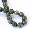 Natural Serpentine/Green Lace Stone Round Bead Strands G-E334-8mm-14-3