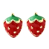 Strawberry Brass Stud Earrings EJEW-V011-04G-4