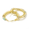 Natural Amazonite Beaded Hoop Earrings for Women EJEW-C003-03C-RS-2