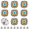 10Pcs Antique Silver Alloy Decorative Rivets BUTT-GF0004-22A-1