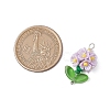 Glass Seed Beaded Flower Pendants X1-PALLOY-MZ00521-04-2