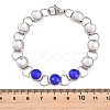 304 Stainless Steel and Glass Link Chain Bracelets for Women GL-T001-02A-4
