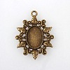 Vintage Tibetan Style Alloy Flower Pendant Cabochon Bezel Settings X-TIBEP-M018-41AB-NF-1