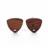 Walnut Wood Stud Earring Findings X-WOOD-S054-47-2