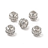 Hollow Brass Micro Pave Clear Cubic Zirconia European Style Beads KK-E068-VB485-3