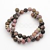 Round Natural Rhodonite Beads Strands G-M136-8mm-2