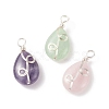3Pcs 3 Styles Natural Mixed Stone Pendants PALLOY-JF01750-1