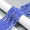 Opaque Solid Color Electroplate Glass Beads Strands LS-EGLA-A039-P4mm-A11-4