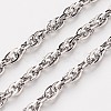 Non-Tarnish 3.28 Feet 304 Stainless Steel Rope Chains X-CHS-K001-17-1