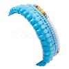 5Pcs 5 Style Evil Eye Lampwork & Synthetic Turquoise & Natural Pearl  Beaded Stretch Bracelets Set BJEW-JB09708-5