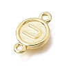 Brass Disc with Initial Links Connector Charms KK-E802-36G-U-2