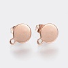 Ion Plating(IP) 304 Stainless Steel Stud Earring Findings STAS-K184-02-01RG-1