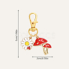 Flower & Mushroom Alloy Enamel Pendant Decorations HJEW-YW00055-01-3