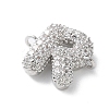 Brass Micro Pave Cubic Zirconia Letter Links KK-I717-04R-P-2