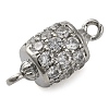 Brass Micro Pave Clear Cubic Zirconia Hollow Column Connector Charms KK-A230-05F-P-2