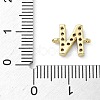 Brass Micro Pave Clear Cubic Zirconia Letter Links Connector Charms KK-I382-07G-N-3