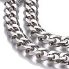 Non-Tarnish 201 Stainless Steel Cuban Link Chains CHS-P007-04P-02B-2