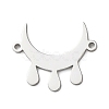 304 Stainless Steel Moon with Drop Links Connector Charms STAS-D202-11P-1