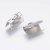 Tarnish Resistant 304 Stainless Steel Ribbon Crimp Ends STAS-P168-03P-2