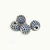 CZ Brass Micro Pave Cubic Zirconia Round Beads ZIRC-L017-8mm-10P-1