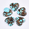 Assembled Natural Bronzite and Synthetic Turquoise Pendants G-S329-070-1