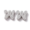 925 Sterling Silver Micro Pave Cubic Zirconia Beads STER-Z005-15P-W-1