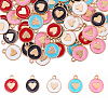 50Pcs 5 Colors Alloy Enamel Charms ENAM-CJ0001-86-3