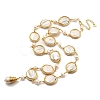 Natural Pearl Oval Link Necklaces NJEW-M214-01G-1