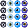 60Pcs 4 Colors Handmade Evil Eye Lampwork Round Beads LAMP-SC0001-81-1
