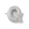 Brass Micro Pave Cubic Zirconia Letter Links KK-I717-04Q-P-1