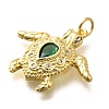 Brass Micro Pave Cubic Zirconia Pendants KK-B128-01G-2