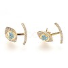 Brass Ear Studs EJEW-P157-07-NR-2