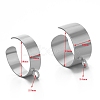 Non-Tarnish Stainless Steel Open Cuff Rings Findings PW-WG42602-03-1
