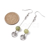 4 Pairs Natural Gemstone Round Beaded Dangle Earrings EJEW-JE05630-4