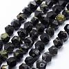 Natural Green Spot Jasper Beads Strands G-F523-33-8mm-1