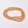 Electroplate Glass Beads Strands X-EGLA-F124-FR-B02-2