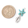 7Pcs 7 Styles Dyed Synthetic Turquoise Starfish & Alloy Sea Animals Pendants PALLOY-JF03752-01-2