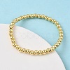 Brass Round Beaded Stretch Bracelets for Men Women BJEW-B148-05C-G-2