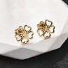 Flower 201 Stainless Steel Pendant Necklaces & Stud Earrings Sets for Women SJEW-Q025-04G-3