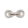 Brass Micro Pave Clear Cubic Zirconia Fold Over Clasps KK-C075-06P-1