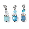 Faceted Transparent Glass Charms GLAA-Q026-08-2